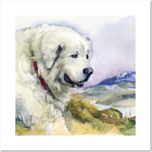 Watercolor Great Pyrenees - Dog Lovers Posters and Art